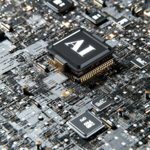 Close-up of an AI computer chip