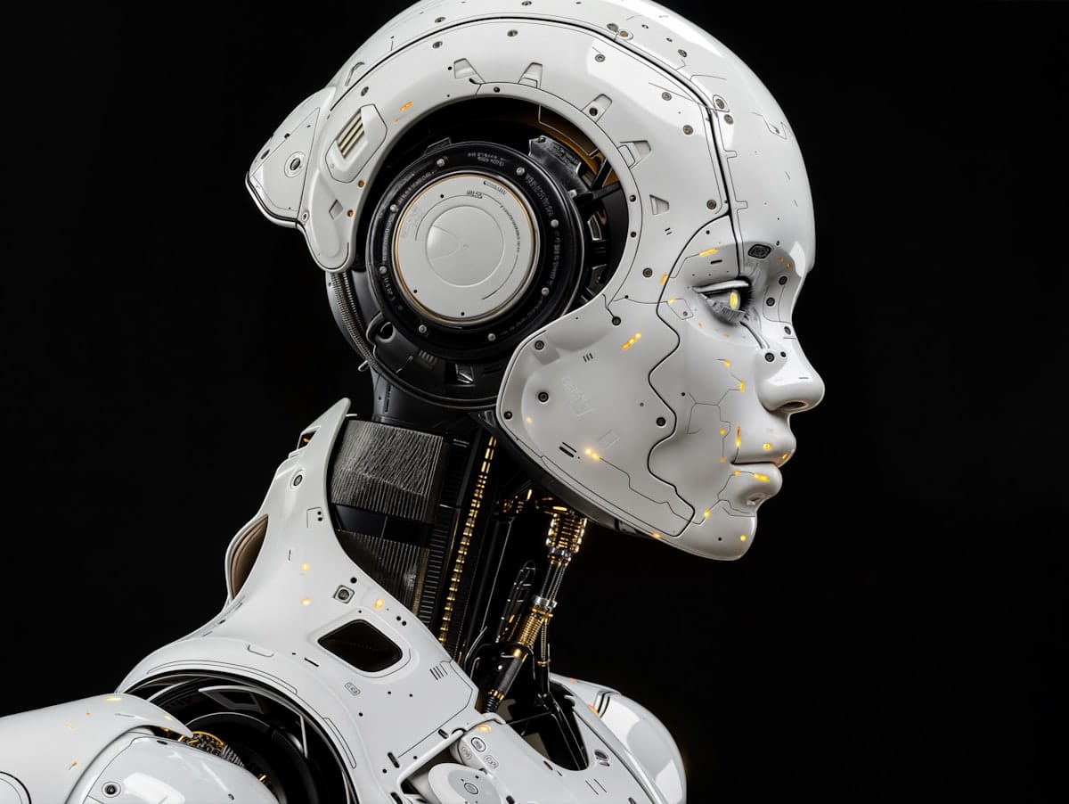 White robot representing AI performance